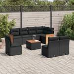 Gartensitzgruppe K3193(9-tlg) Schwarz - Massivholz - 69 x 62 x 62 cm