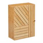 Armoire suspendue salle de bain bambou Marron - Doré - Bambou - Bois manufacturé - 40 x 55 x 20 cm