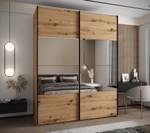 Armoire Lux 4 Noir - Imitation chêne - Largeur : 190 cm