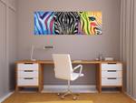 Tableau peint Psychedelic Zebra Bois massif - Textile - 150 x 50 x 4 cm