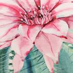 Tableau dessin fleur rose 40x40cm FLOWER En partie en bois massif - 40 x 40 x 4 cm