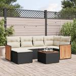 Gartensitzgruppe K1301(7-tlg) Schwarz - Massivholz - 69 x 62 x 62 cm