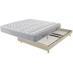 Matelas et sommier Mousse - Maryland - S Jaune - Bois manufacturé - Textile - 160 x 20 x 200 cm