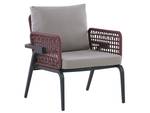 Lounge Set SCIACCA Schwarz - Grau - Rot - Metall - 131 x 80 x 72 cm