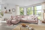 Sofa MADELINE Ecksofa Cord Pink - Ecke davorstehend links