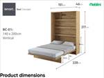 Schrankbett Bed Concept BC-01+Matratze Eiche Dekor