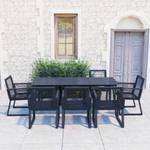 Garten-Essgruppe (9-teilig) 3060218 Schwarz - Polyrattan - 90 x 74 x 190 cm