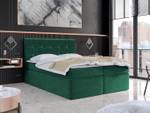 Boxspringbett mit Topper BELIZE Grün - Breite: 140 cm - H3