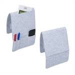 Lot de 2 poches de lit en feutre Gris - Textile - 25 x 34 x 3 cm