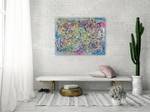 Tableau peint à la main Colourful Ideas Bois massif - Textile - 100 x 75 x 4 cm