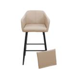 Barhocker H93 (2er Set) Beige - Kunstleder