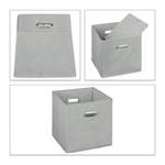 12 x Aufbewahrungsbox Stoff grau Grau - Silber - Papier - Textil - 30 x 30 x 30 cm