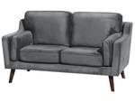 2-Sitzer Sofa LOKKA Dunkelgrau - Grau - Eiche Dunkel