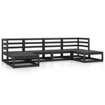 Garten-Lounge-Set (6-teilig) 3009734-1 Schwarz - Massivholz - Holzart/Dekor - 70 x 30 x 70 cm