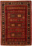 Tapis Kashkuli LXI Rouge - Textile - 140 x 1 x 206 cm