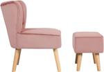 Sessel Ohrensessel  Polstersessel Pink - Holzwerkstoff - 67 x 77 x 56 cm