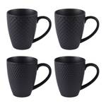 Coffret de 4 mugs Snow black mat Noir - Porcelaine