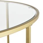Table Basse Kouvola Ronde pour Salon Doré - Verre - 84 x 46 x 84 cm