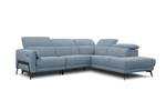 Ecksofa Scala (5-Sitzer mit Relax) Blau - Ecke davorstehend rechts