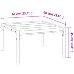 Garten Couchtisch 362726 Schwarz - Metall - 60 x 35 x 60 cm