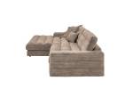 Ecksofa LANA Sofa Cord Recamiere Taupe - Ecke davorstehend links