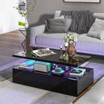 LED-Couchtisch Hochglanz Schwarz - Holzwerkstoff - 60 x 40 x 110 cm