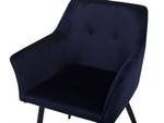 Chaise de salle à manger JASMIN Noir - Bleu - Bleu foncé