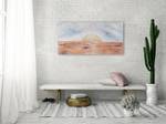 Tableau peint New Sunrise of Life Bleu - Rose foncé - Bois massif - Textile - 120 x 60 x 4 cm