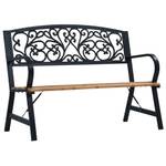 Banc de jardin 47940 Noir - Bois manufacturé - Métal - 120 x 87 x 120 cm