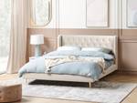 Lit double FORBACH Beige - Doré - Largeur : 174 cm