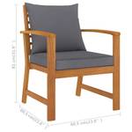 Chaise de jardin (lot de 2) 3004922 Gris - Bois massif - Bois/Imitation - 61 x 81 x 61 cm