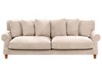 3-Sitzer Sofa EIKE Beige - Eiche Dunkel - Textil