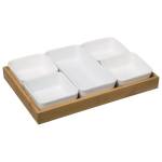 Servierschüssel für Snack + Tablett Weiß - Porzellan - 19 x 5 x 28 cm