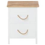 Table de chevet PERUGIA Blanc - Bois massif - 32 x 40 x 26 cm