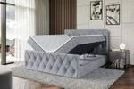 Boxspringbett - AMAY Hellgrau - Breite: 200 cm - H3