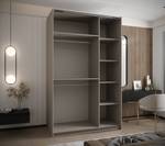 SCHWEBETÜRENSCHRANK LUX Beige - Silber - Breite: 150 cm