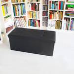 Tabouret pliant similicuir pouf pliable Noir