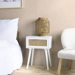 Nachttisch weiß 1 Schublade Weiß - Holz teilmassiv - 30 x 55 x 40 cm