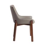 Chaise en simili cuir et bois noyer Gris - Cuir synthétique - Textile - 59 x 80 x 60 cm