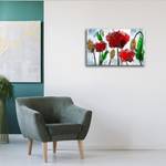 Leinwandbild Aquarell-Mohn Textil - 2 x 50 x 70 cm