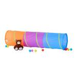 Farbenfroher Spieltunnel für Kinder Blau - Orange - Violett - Metall - Textil - 45 x 45 x 170 cm