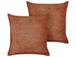 Kissen 2er Set ZINNIA Braun - Sandbraun - 43 x 43 x 43 cm