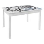 Tisch aus Holz, Höhe 48 cm Weiß - Holzwerkstoff - 55 x 48 x 77 cm