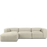 Ecksofa BUFFO 5-Sitzer Ecru - Breite: 297 cm - Armlehne beidseitig montierbar - Ecke davorstehend links - Ottomane davorstehend links