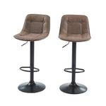 Lot de 2 tabourets de bar TOM Marron