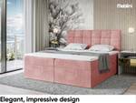 Boxspringbett Drago Rosé - Breite: 160 cm - H4