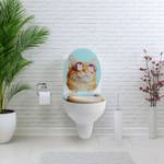 WC Sitz mit Absenkautomatik - Cool Cat Blau - Braun - Pink - Holzwerkstoff - 38 x 5 x 44 cm