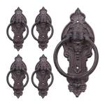 Heurtoir de porte antique en lot de 5 Noir - Marron - Métal - 11 x 26 x 3 cm