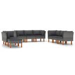 Garten-Sofa-Set (9-teilig) 3009634-21 Grau