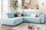 Ecksofa SAMU Sofa Cord Hellblau - Ecke davorstehend links